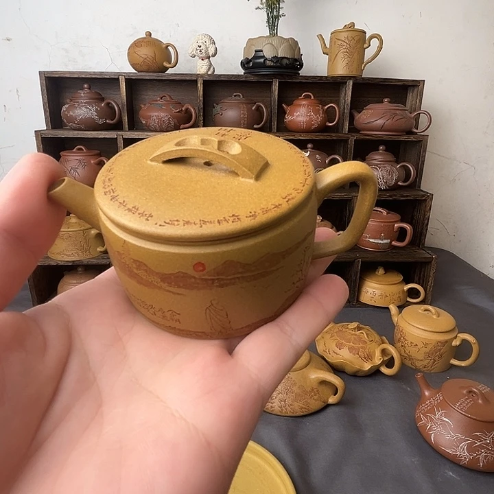 茶壶紫砂原矿黄金段泥110cc