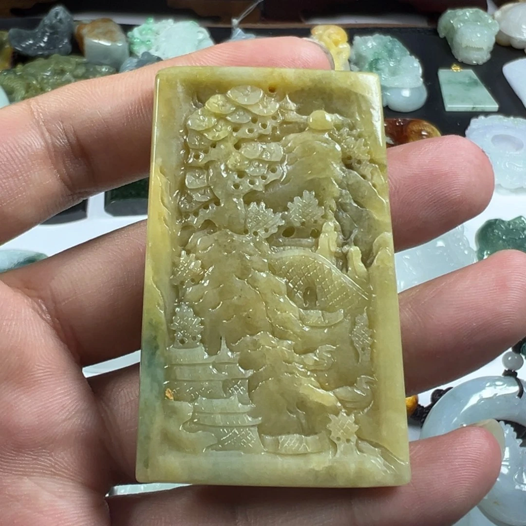 翡翠未镶嵌颈饰天然