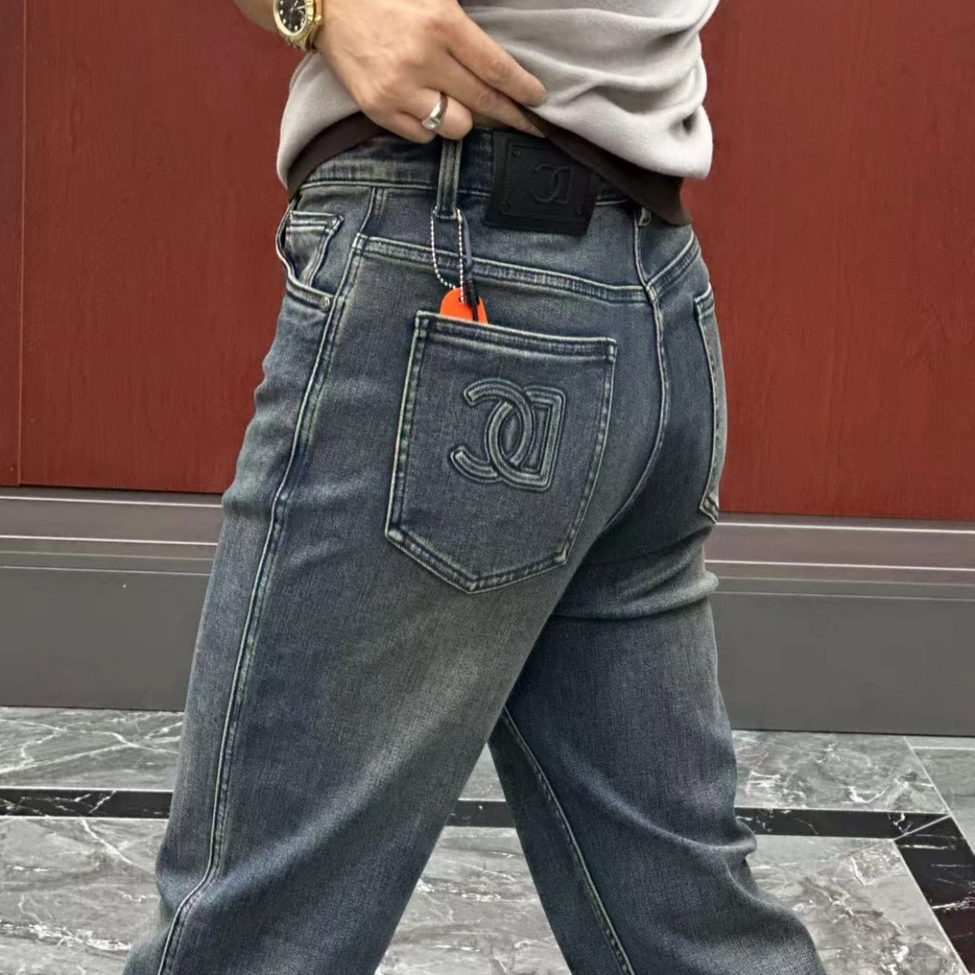 8261【杨会长名品男装】男士欧货莱塞尔混纺超软高弹直筒牛仔裤•A6