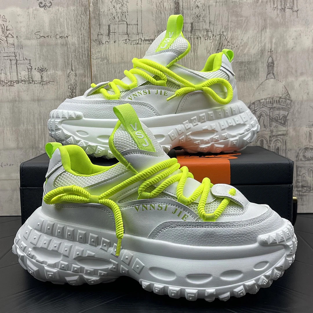 2025白色新款老爹鞋男鞋子厚底增高休闲运动鞋韩版透气青年休闲鞋