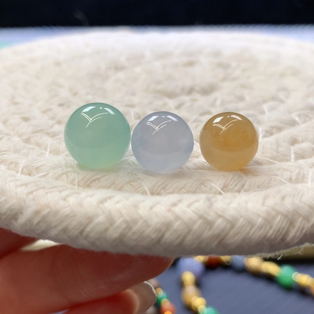 定制翡翠未镶嵌 毛货抛光定制 玛卡龙色系 单颗价 多样性发其一