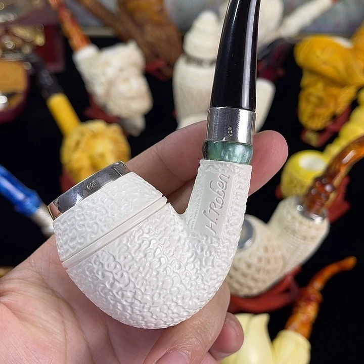 海泡石烟斗大号麻面弯牛头209