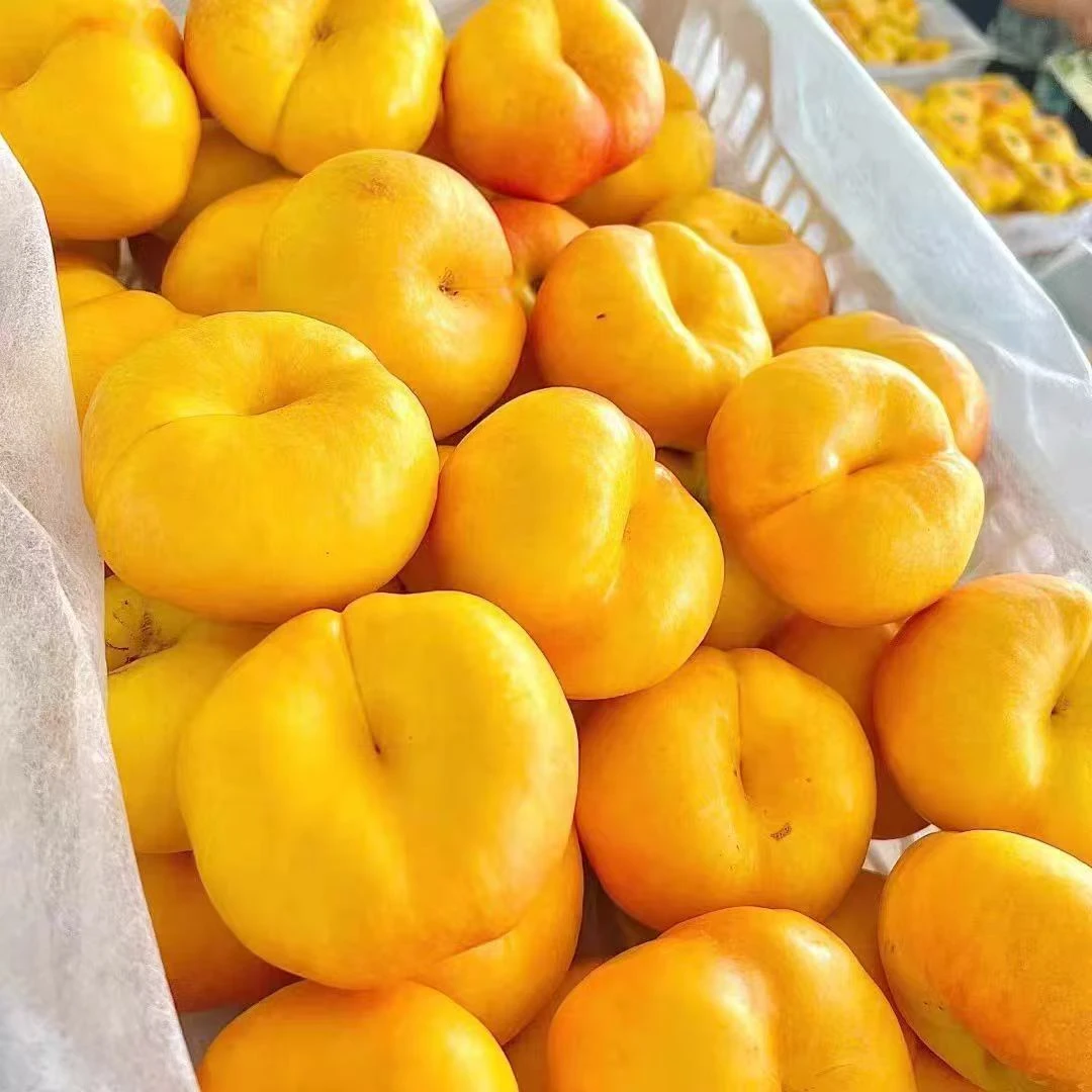 【顺丰包邮】山西黄油蟠桃新鲜现摘桃子应季水果脆甜多汁软甜两吃