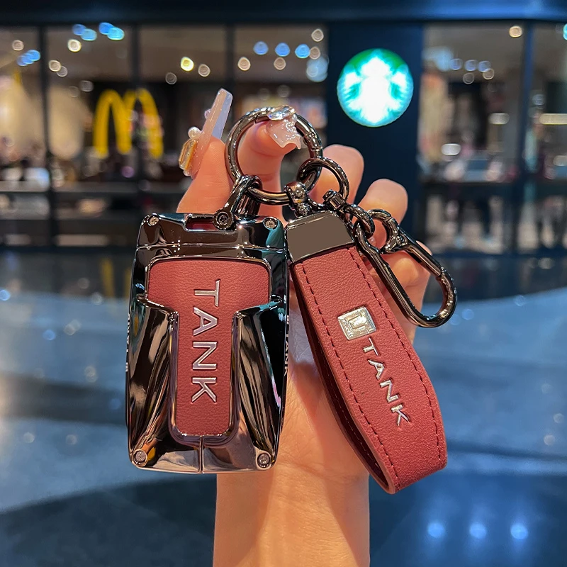 适用新款坦克700/500hi4-t新款TANK300/400钥匙套汽车高档壳男扣