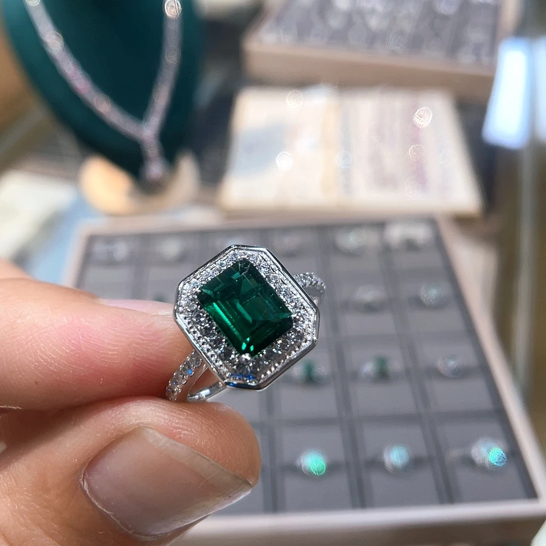 925银培育宝石实心s925银镶嵌