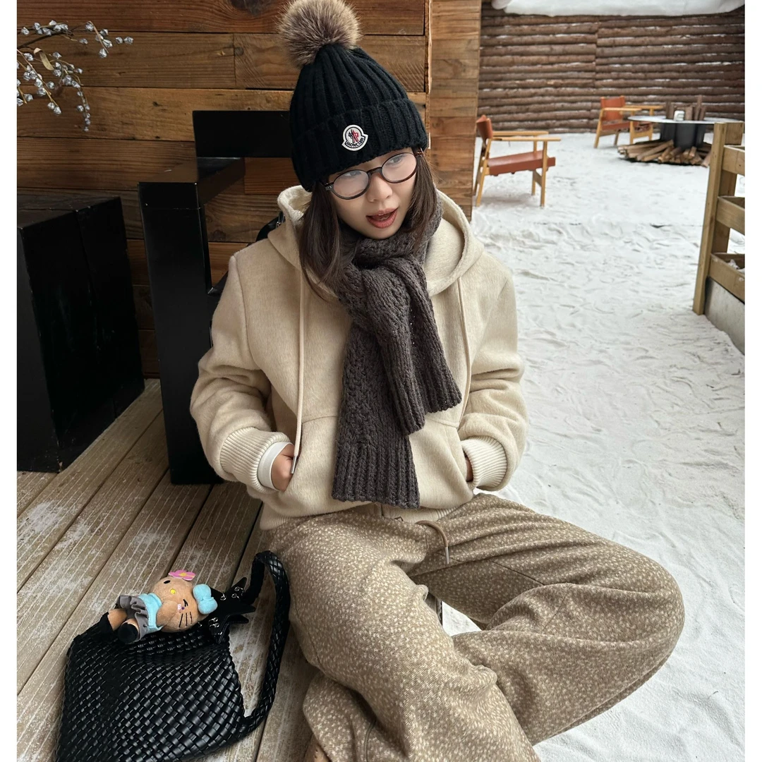 Our2【羊毛卫衣外套】秋冬季设计款百搭连帽毛呢卫衣外套【X5870】