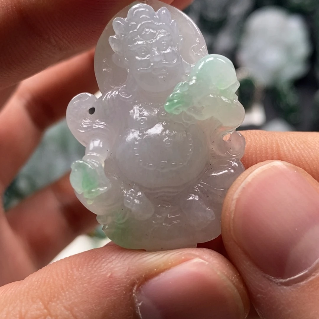 定制翡翠未镶嵌天然翡翠A货黄财神