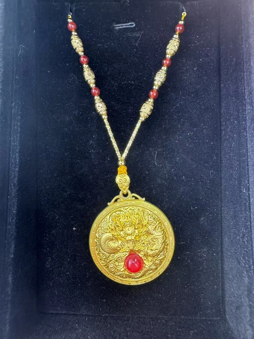 【黄豆豆专属】男士经典霸气龙牌玉髓吊坠赠珠珠链