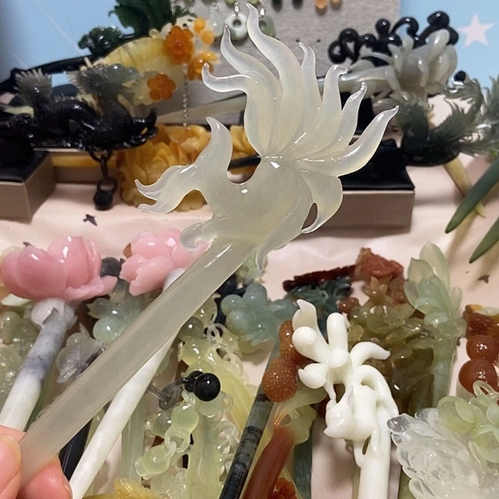 蛇纹石玉合金发簪
