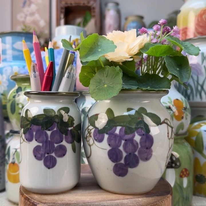 摆件景德镇亲手绘花瓶 插花 摆件