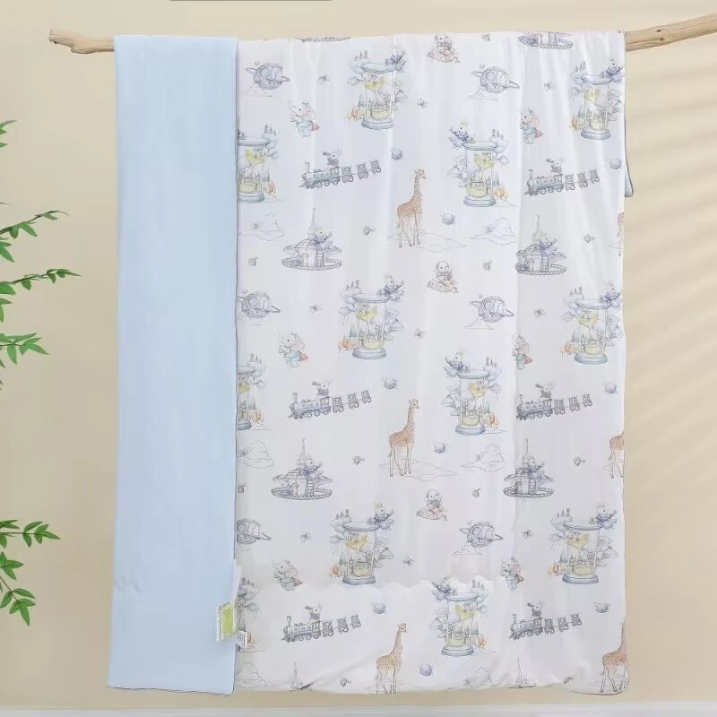 （棉芯语）115x150冰皮夏凉被婴儿童凉感丝空调被子幼儿园夏季盖被