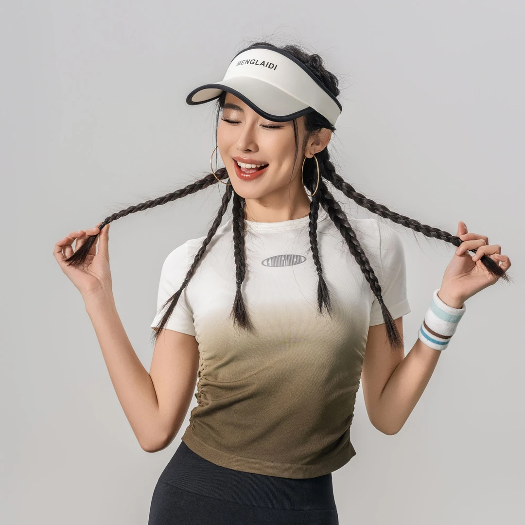 瑜伽服女2025春夏新款渐变运动短袖T恤美拉德训练上衣跑步健身服