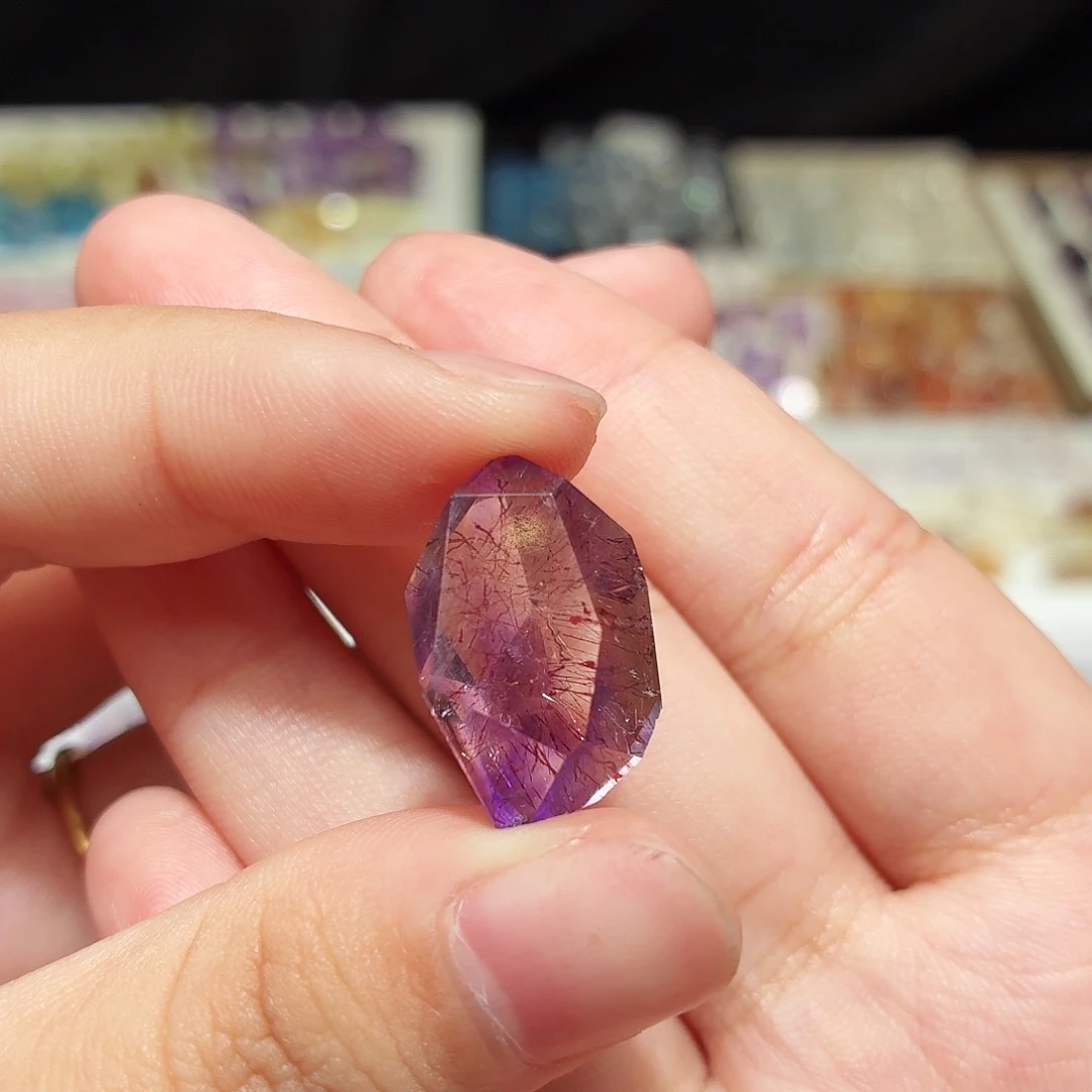 水晶未镶嵌吊坠(不含链)紫超七 随形 打孔定制不退换