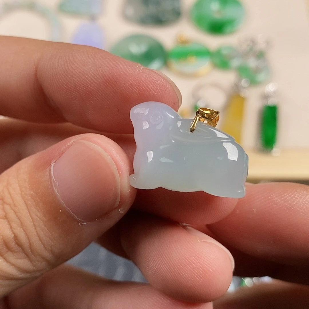 翡翠18K金镶嵌颈饰m*翡翠