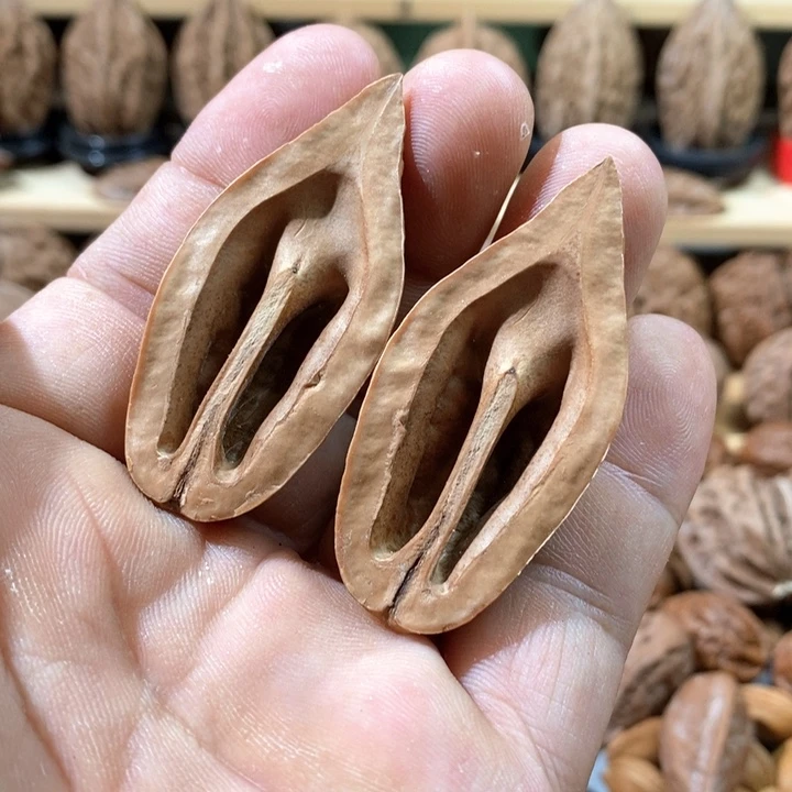 文玩核桃把件开半