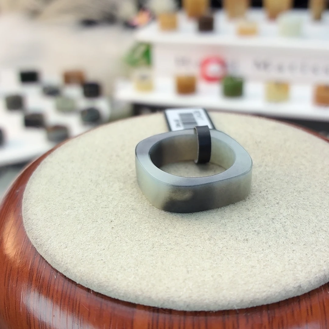 和田玉未镶嵌戒指i28半山方圆18.5mm
