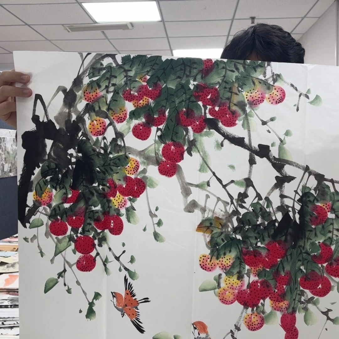 国画纯手绘无边框作品