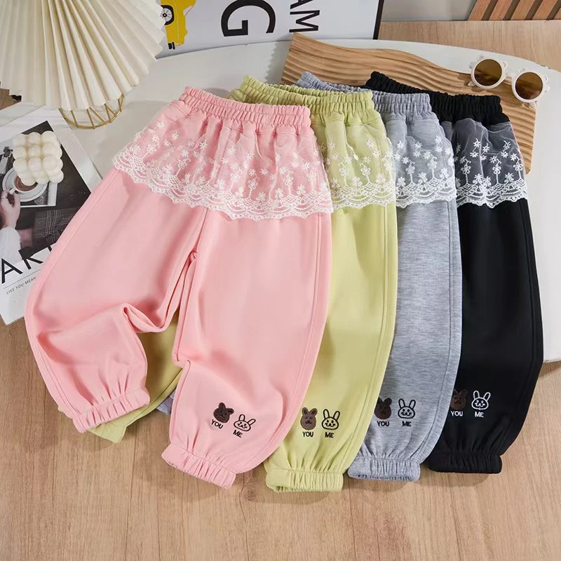 女童裤子春秋款2025新款洋气宝宝休闲束脚裤童装春装儿童运动卫裤