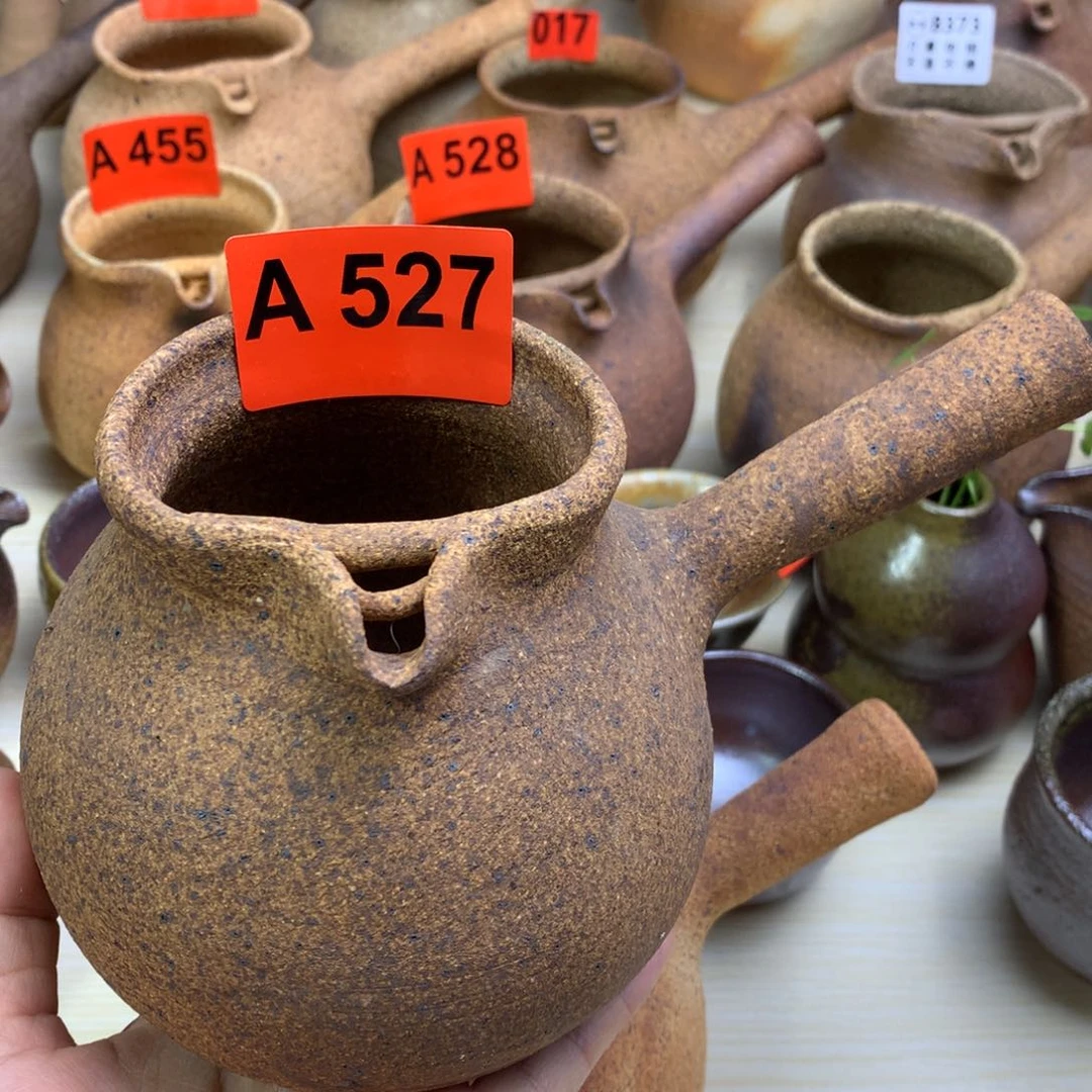 9**8柴烧粗陶烤茶罐650毫升左右