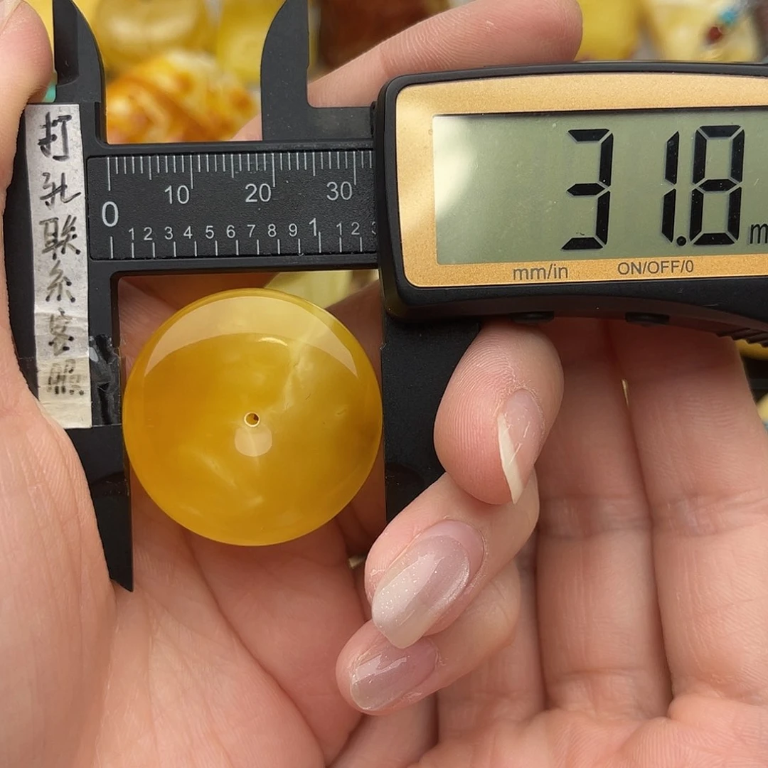 裸石琥珀未镶嵌蜜蜡平安扣鸽