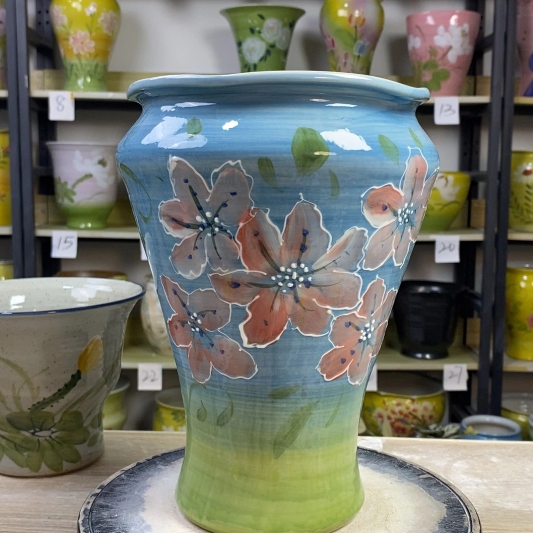 景德镇手工手绘陶瓷花盆