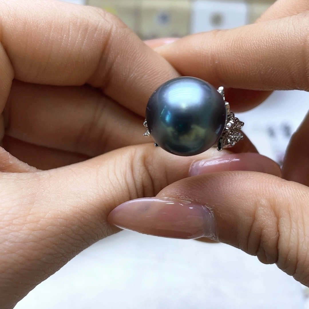 海水珍珠戒指银S925镶嵌
