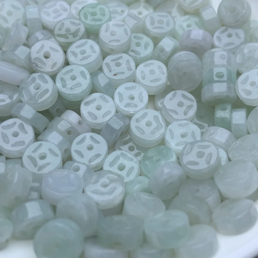 【闪购商品】翡翠手链未镶嵌卡8双面金钱扣50颗