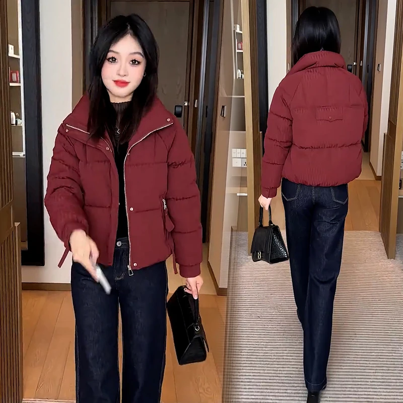 高定高级时尚短款保暖棉服女2025冬季新款小个子保暖加厚棉袄外套