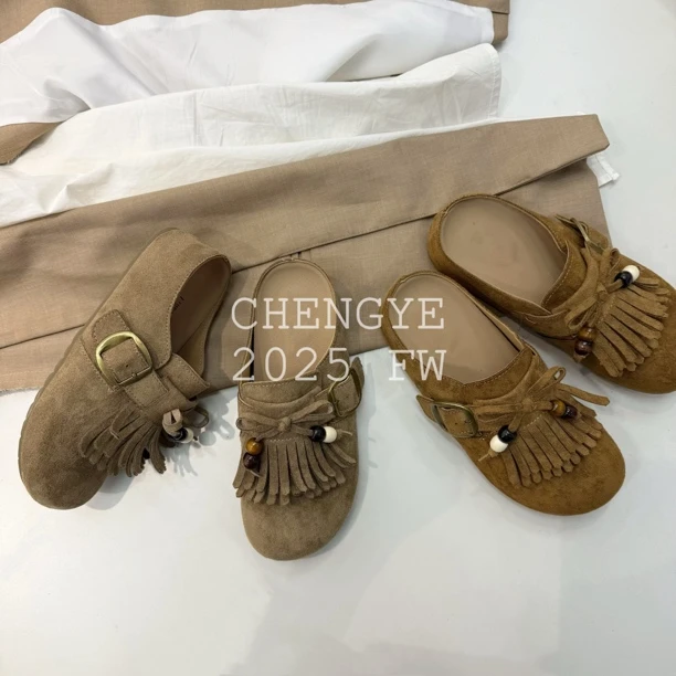 【CHENGYE】内增高5cm-复古休闲流苏勃肯鞋2025新款舒适百搭一脚蹬