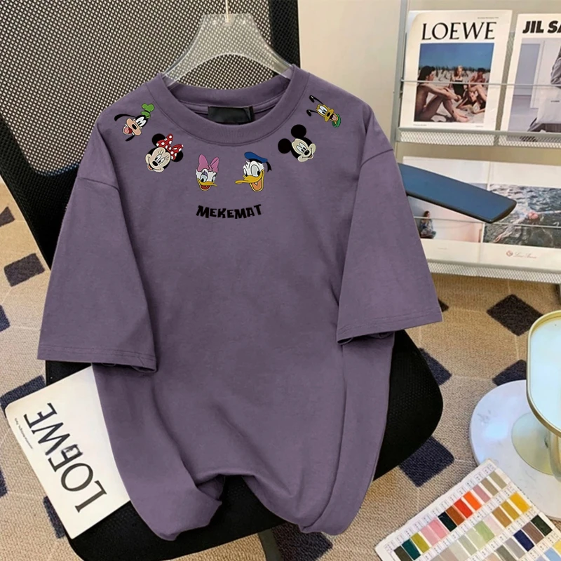 【欧若风】外贸撤回~重磅纯棉潮牌短袖t恤男女卡通米奇宽松半袖上衣