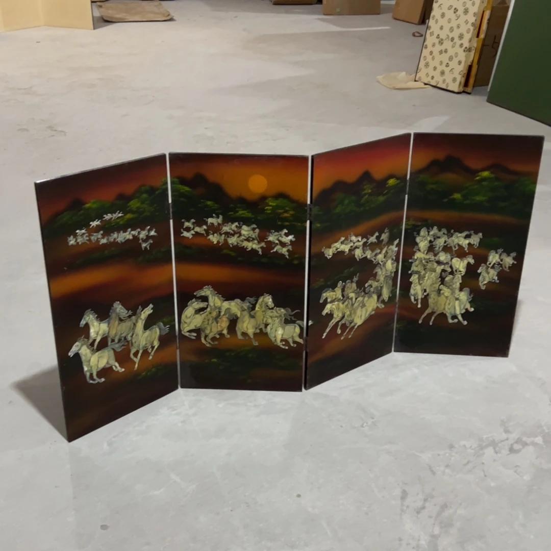 绘画樟*卷屏风框画茶空间设计