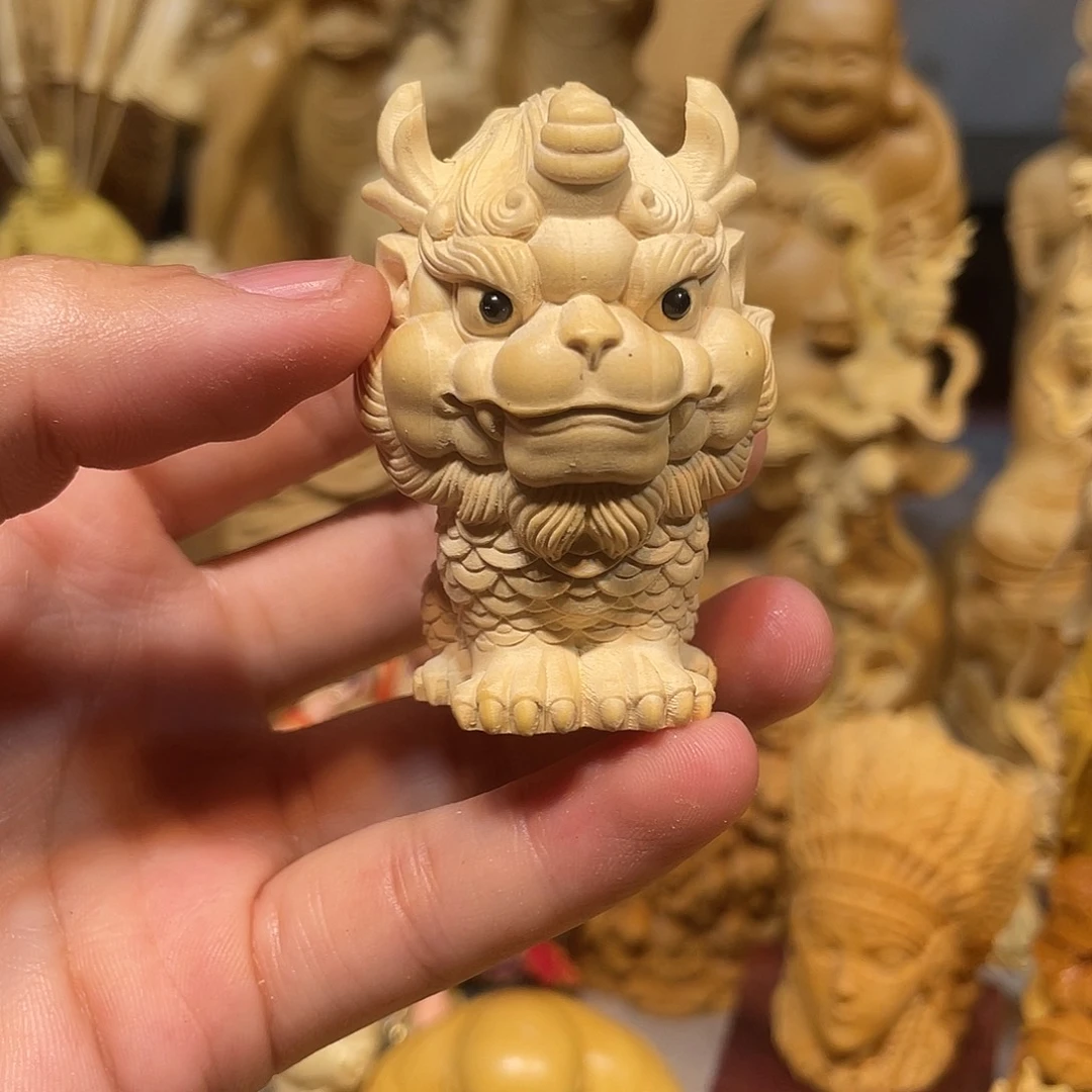 黄杨木瑕疵小麒麟