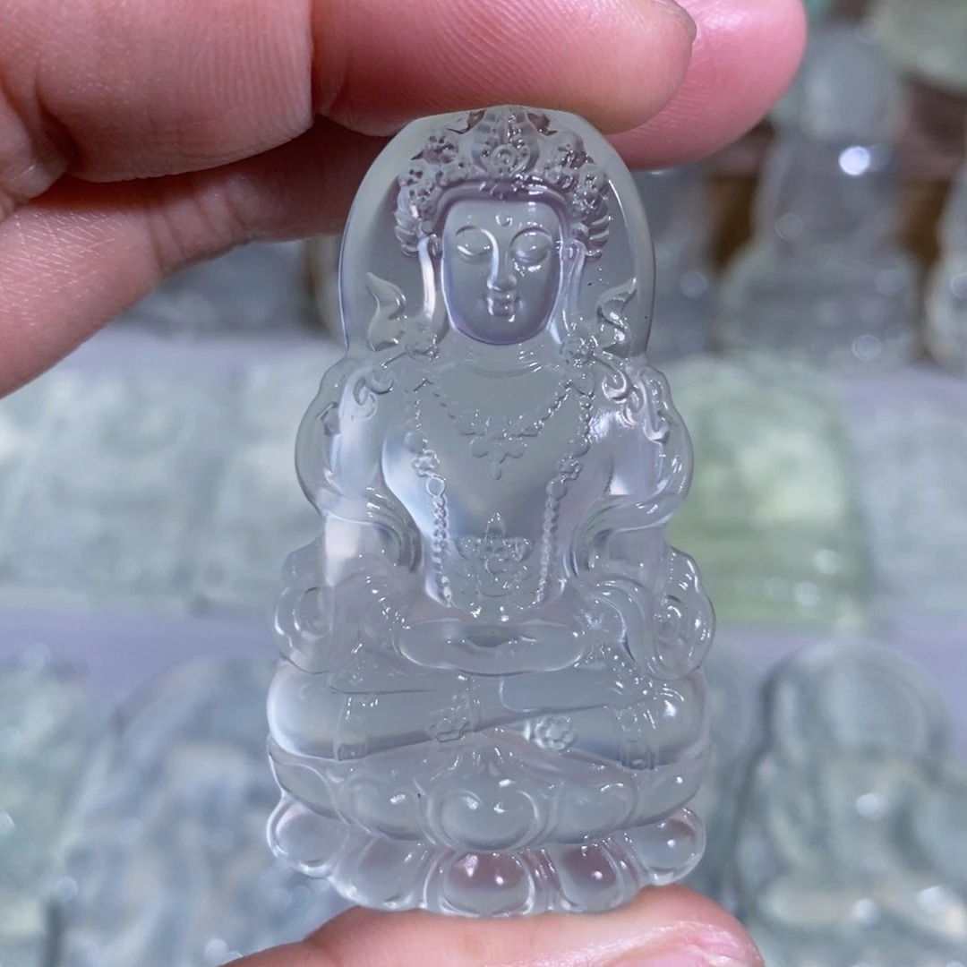 加***浓岫玉未镶嵌颈饰吊坠