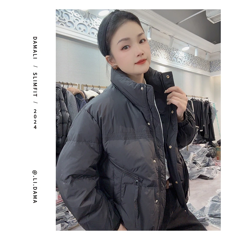 大码利-冬款【斜拉链口袋羽绒服】高货小众设计韩系气质羽绒服宽松