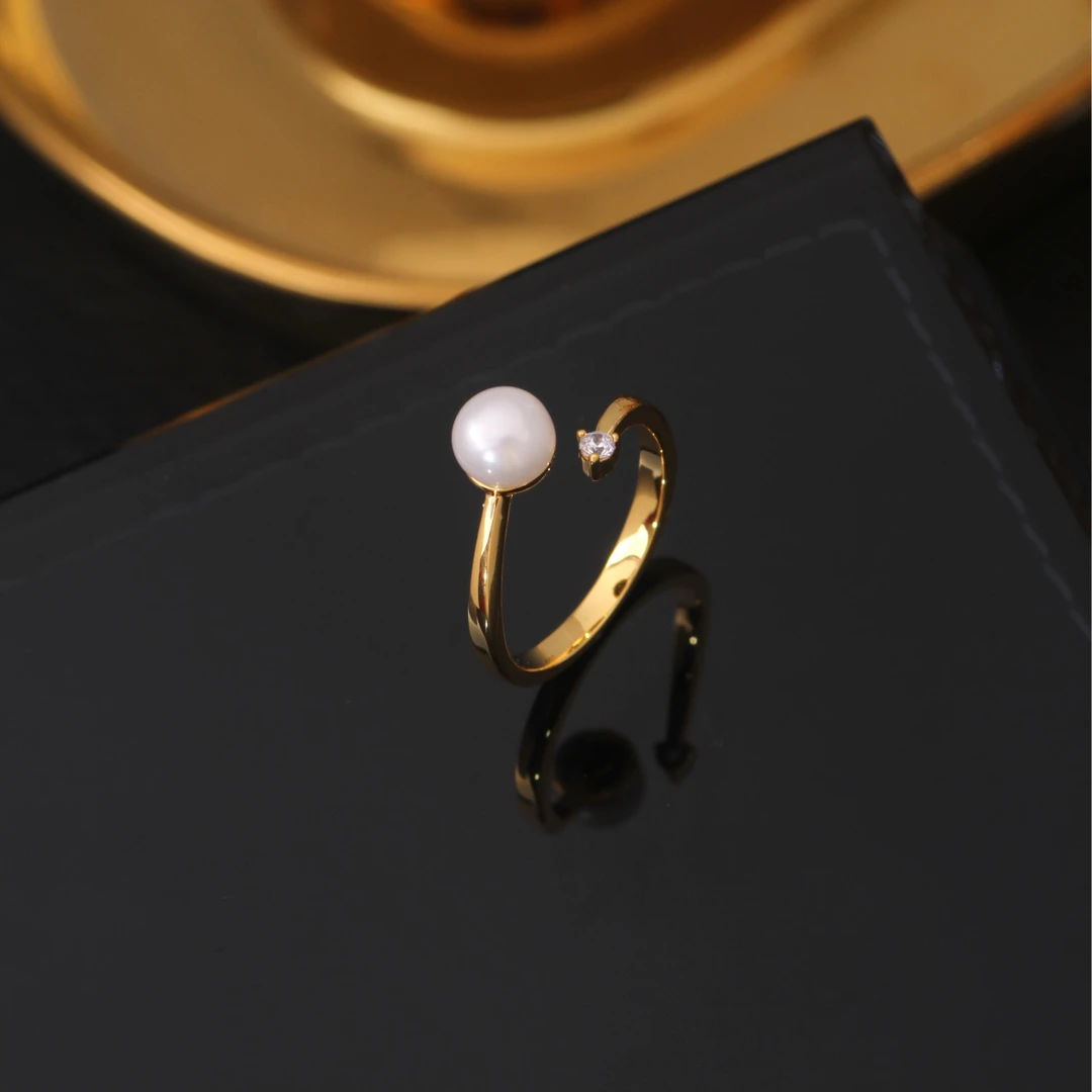 铜合金戒指 《货号8827》简约款珠珠戒指