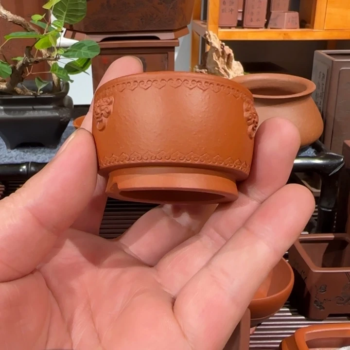 自***人紫砂花盆原矿紫泥