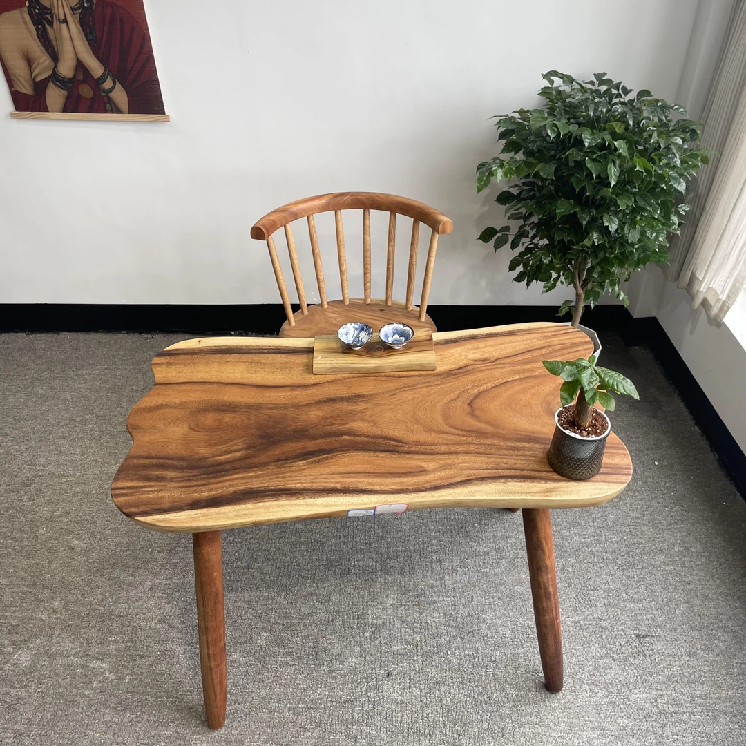 胡桃木随型茶桌 107-59配脚高度72