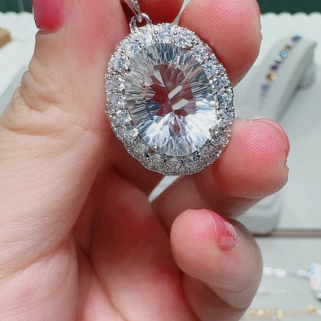 银S925镶嵌吊坠(不含链)水晶吊坠