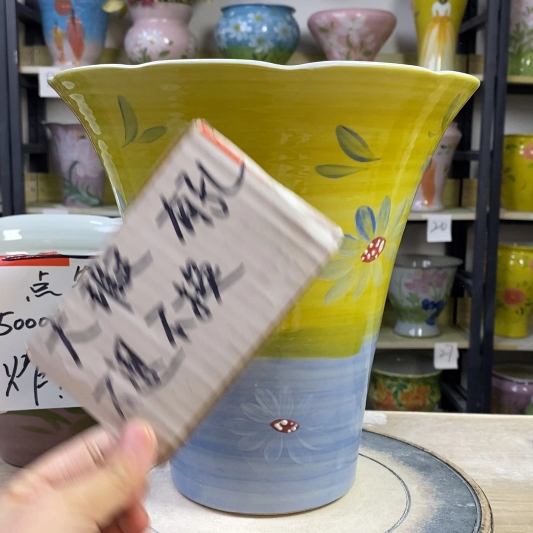 景德镇手工手绘陶瓷花盆