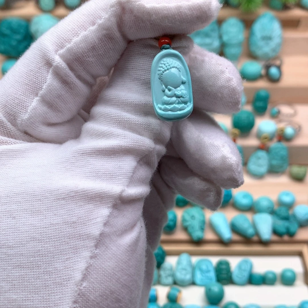 绿松石珠宝奇石未镶嵌绿松石宝宝佛