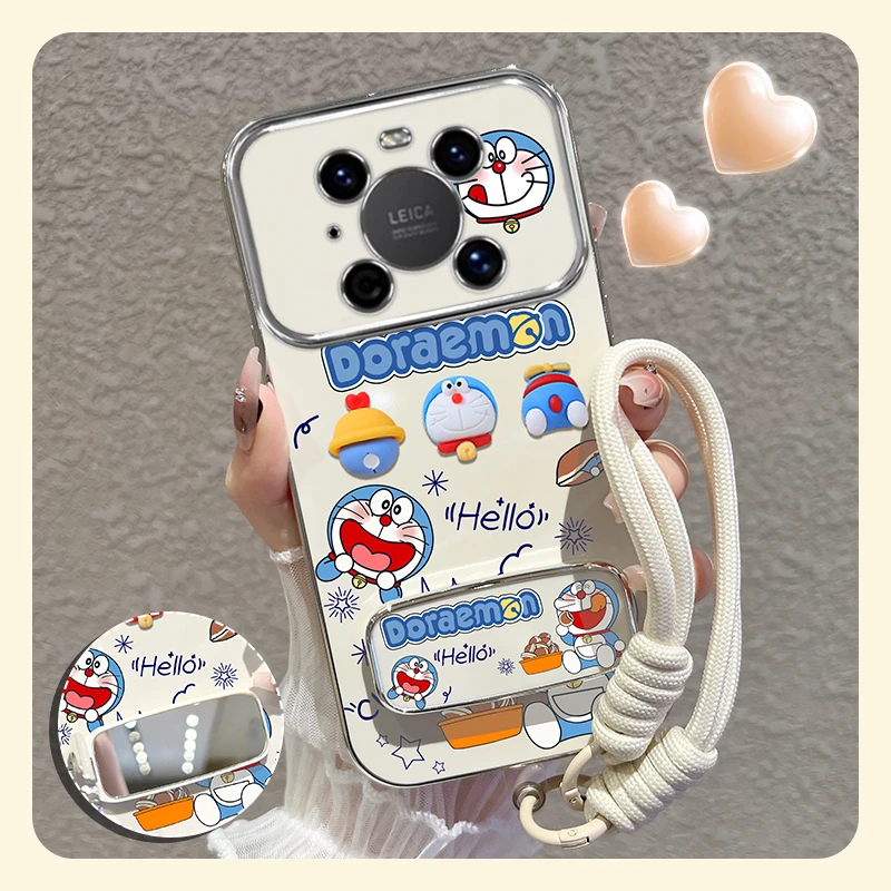 适用【华为mate40/pro】手机壳可爱叮当猫大视窗硅胶保护套女款可爱