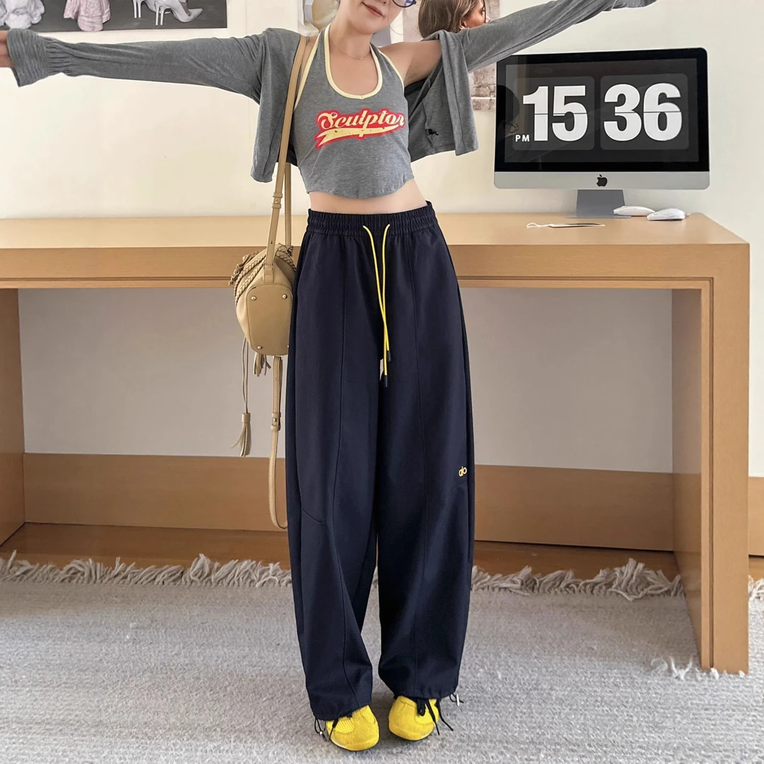 2025秋新款韩版时尚复古百搭设计感气质休闲钛金棉降落伞工装裤