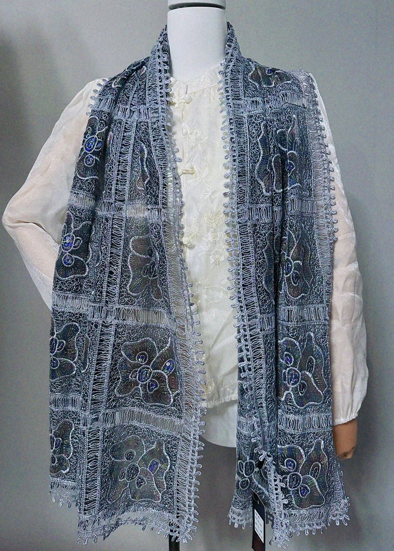 （5482银灰色）高级感时尚披肩围巾