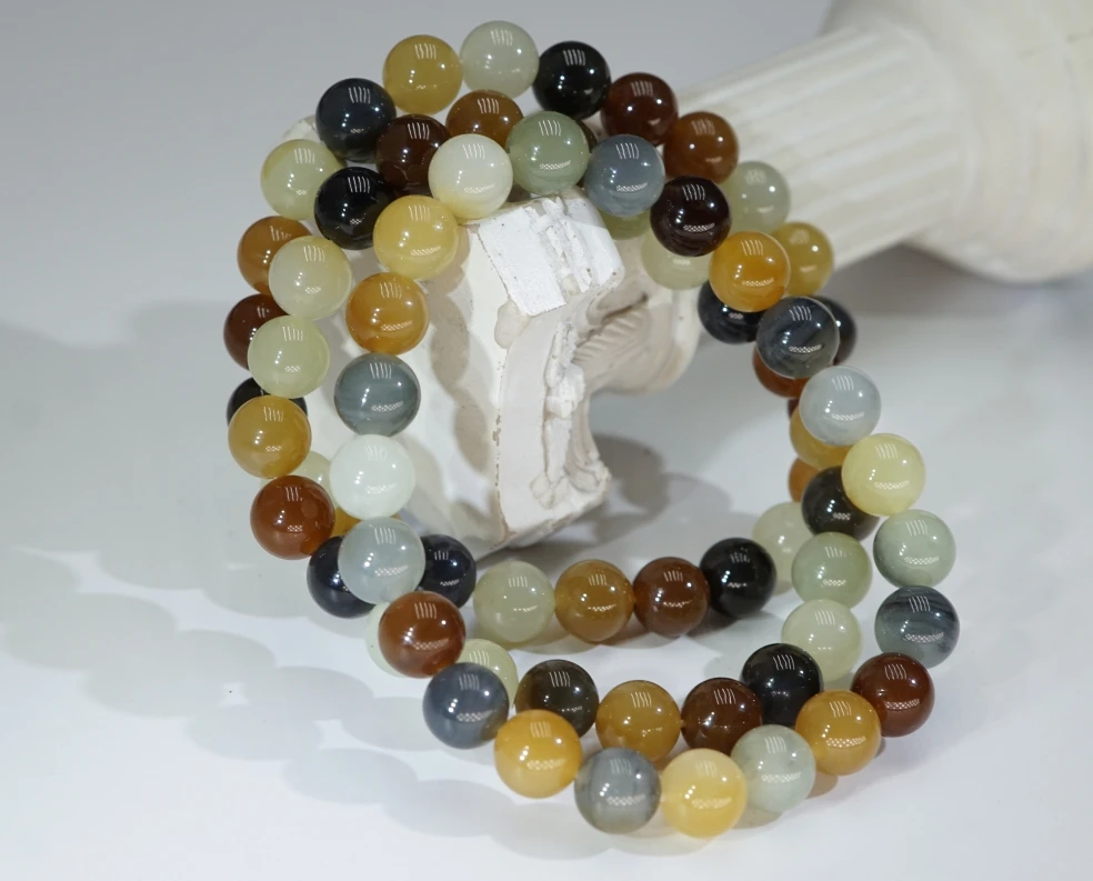 和田玉楼兰手串7.5+(多样性发其一） D010213