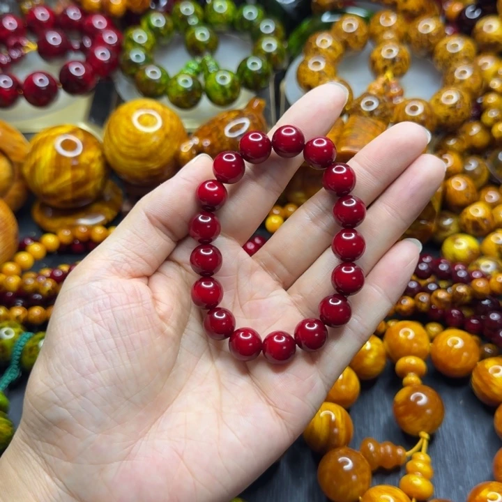 松木琥珀木文玩手串