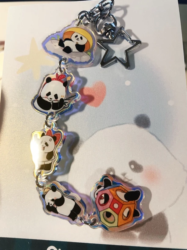 大熊猫渝爱经典动作长钥匙链