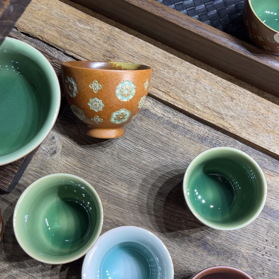 ****夕草木灰宝相花手工杯