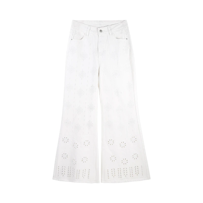 「漫画腿」时尚重工艺绣花镂空烧花牛仔裤SHBZC641283 nnassa