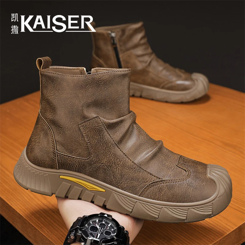 【凯撒】男鞋冬季男式休闲鞋子潮流百搭马丁靴男款耐磨工装潮鞋RS55