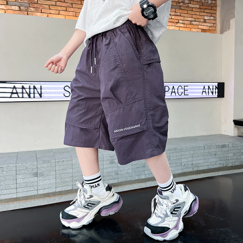 男童夏款休闲裤2025新款中大童酷帅男孩短裤潮B5213